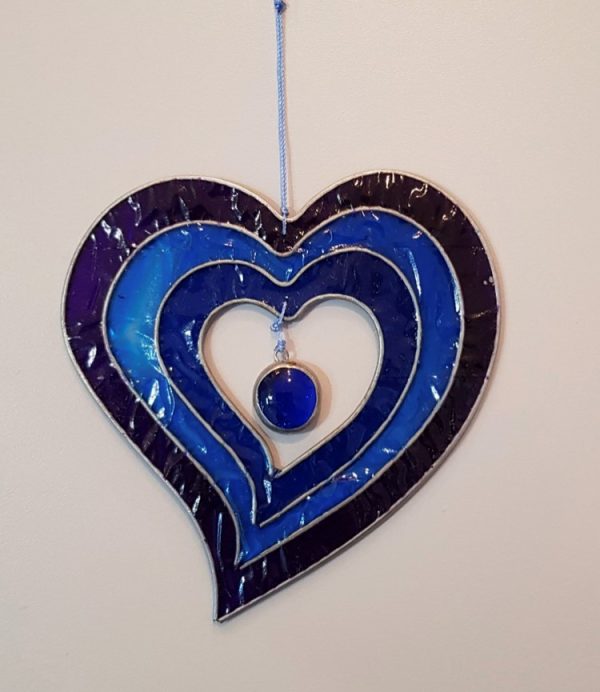 blue heart sun catcher