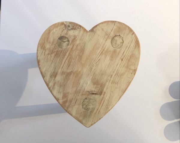 heart shaped natural rustic stool