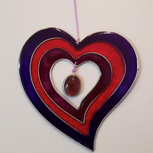 Purple heart suncatcher