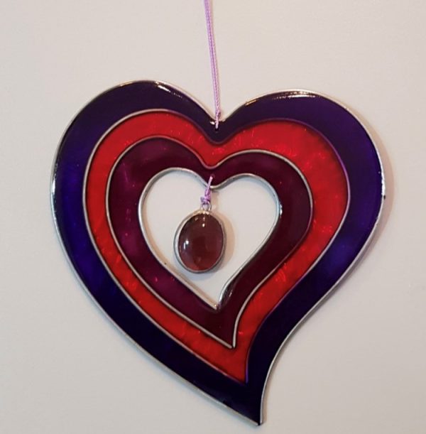 Purple heart suncatcher