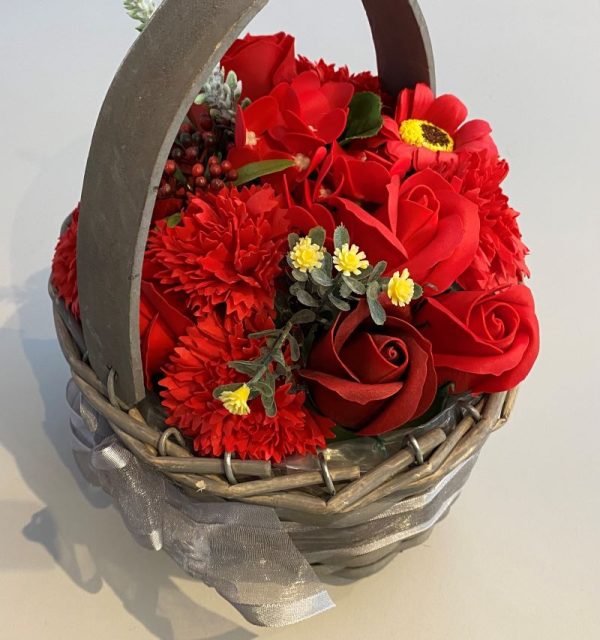 soap flower gift basket