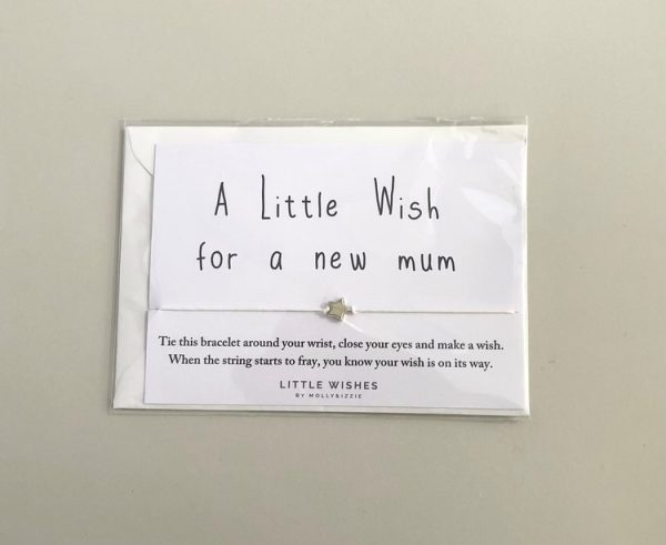 New mum present A little wish for a new mum novelty bracelet card