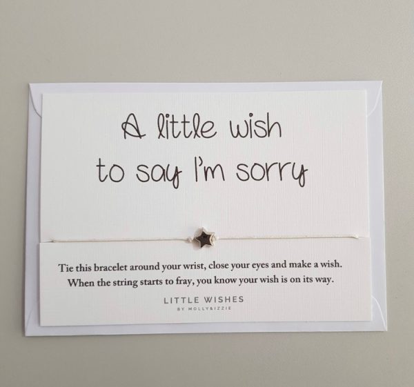 A little wish to say I'm sorry novelty charm bracelet