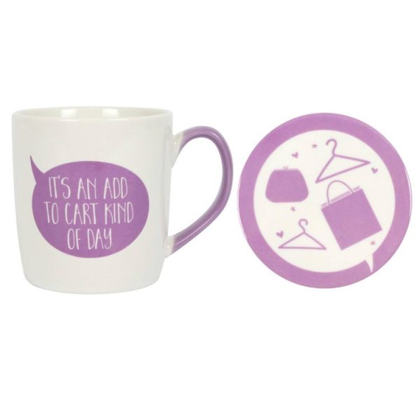 Add to cart mug and coaster gift set