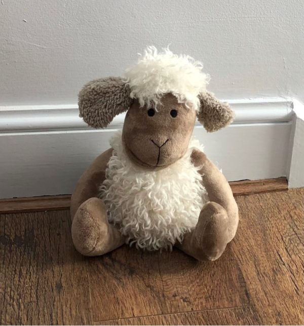 Light brown woolly sheep doorstop