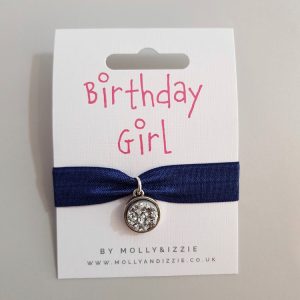 birthday girl ribbon charm bracelet