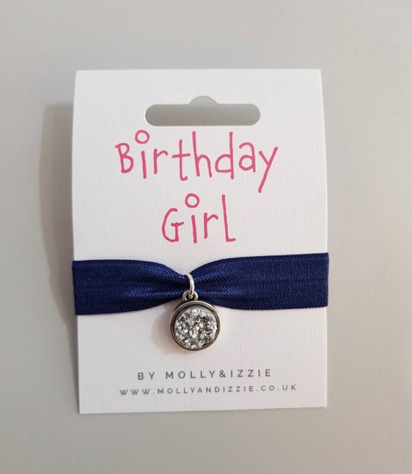 birthday girl ribbon charm bracelet