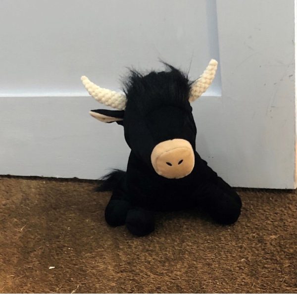 Black highland cow doorstop