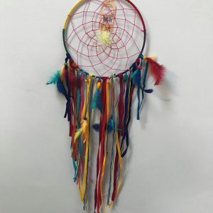 Bright rainbow multicoloured dream catcher