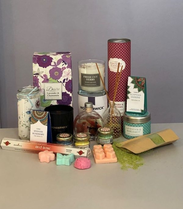 Fragrance subscription box monthly selection of candles, diffusers and fragrance accessories