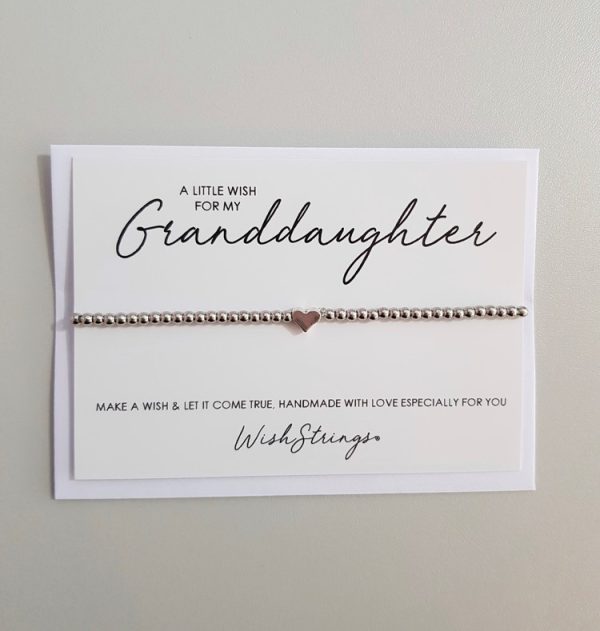 Granddaughter silver bead bracelet