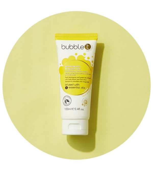 Lemongrass and green tea scented Bubble T hand cream