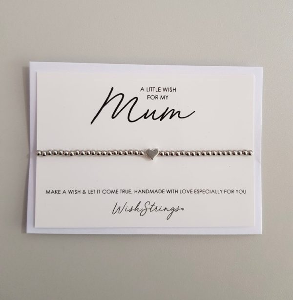 Mum silver bead bracelet