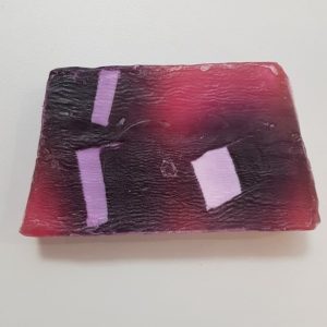 pink champagne scented soap slice