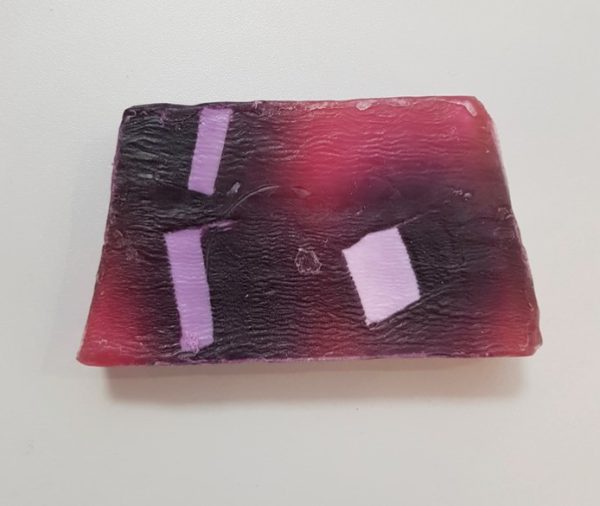 pink champagne scented soap slice