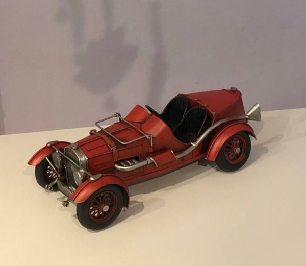 red vintage car replica model