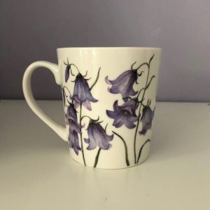 nodding bluebells on a white background fine china mg