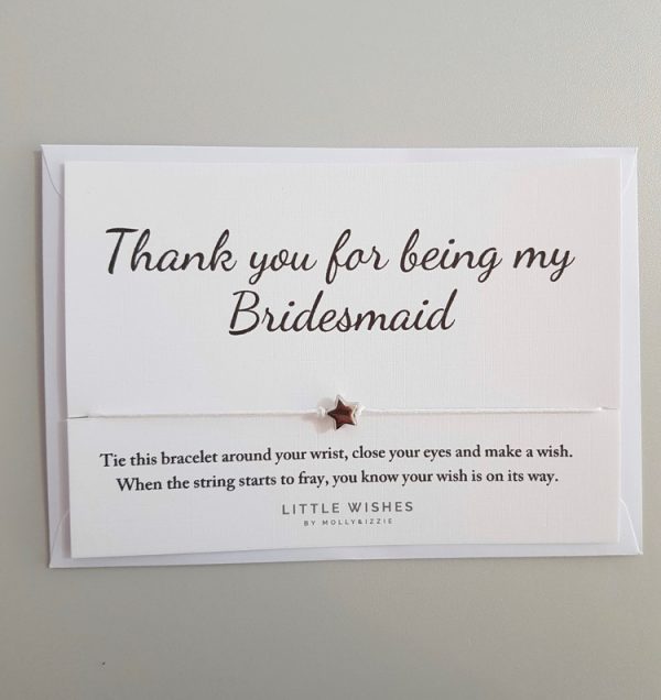 thank you for being my bridesmaid novelty bracelet card