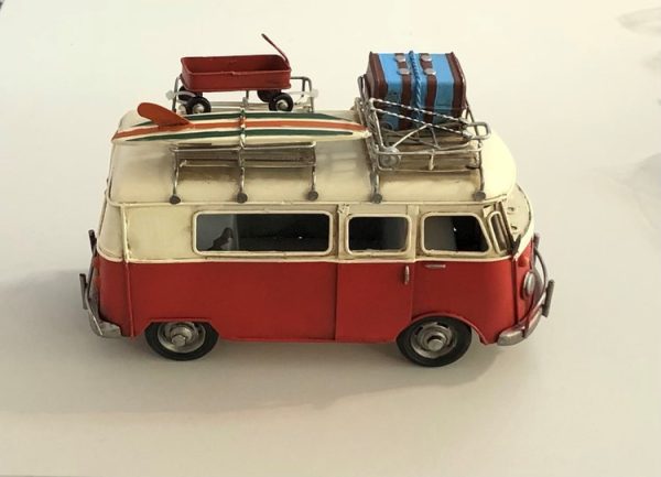 red vintage campervan model