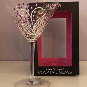 hand painted cocktail glass