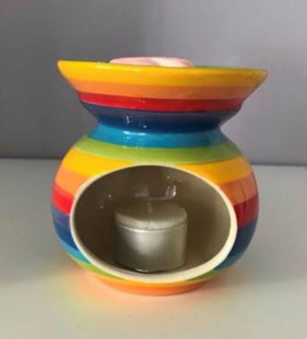Rainbow coloured oil burner