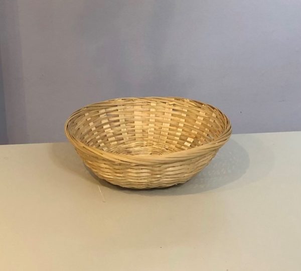 round wicker storage basket