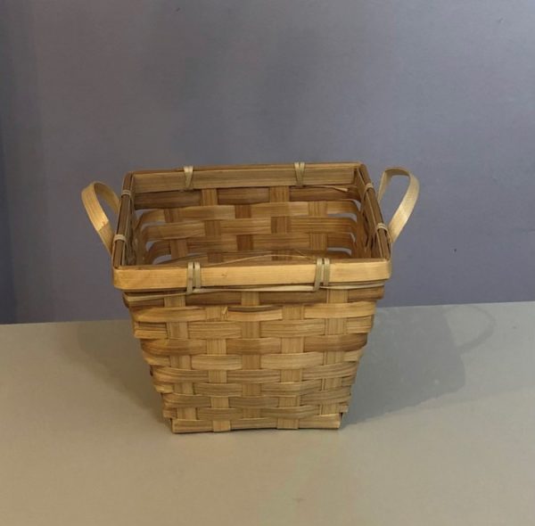 square bamboo wicker planter