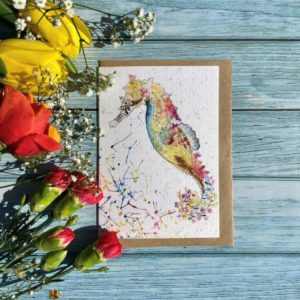 Symphony the Seahorse original art print eco card