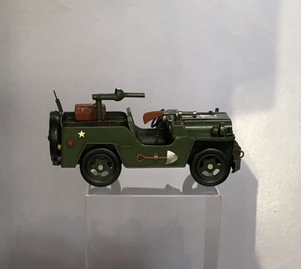 side view of vintage army jeep model