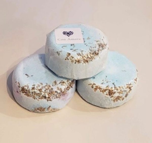 lay back and languish bath bomb with lavender and marjoram essential oils