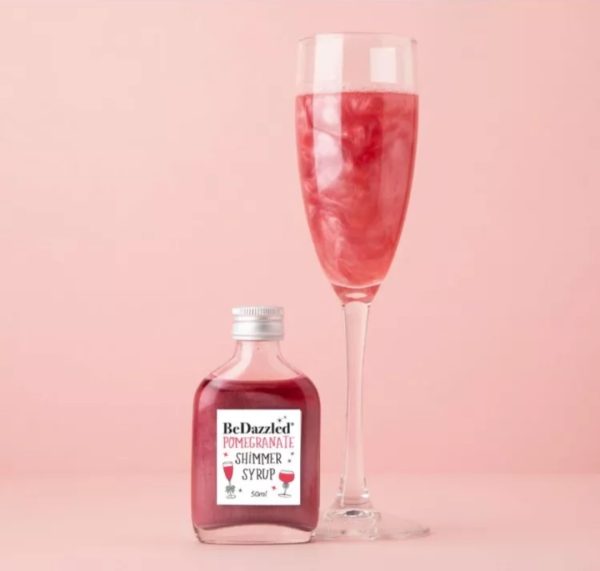 Pomegranate non-alcohol and alcohol drink shimmer syrup
