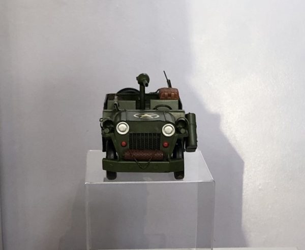 Front view of classic army jeep model