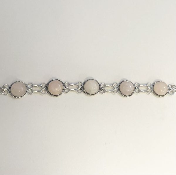 rose quartz gem stone bracelet