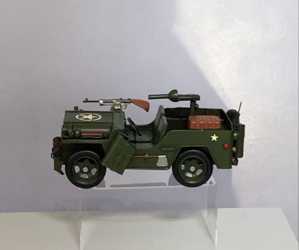 side view of vintage army jeep model