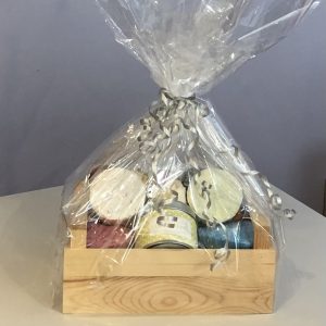 Pamper gift crate custom pamper hamper with a natural wood crate of bath and shower pamper gifts