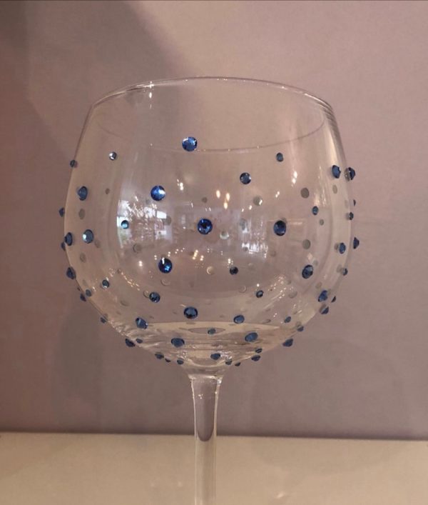blue crystal gem stone gin glass