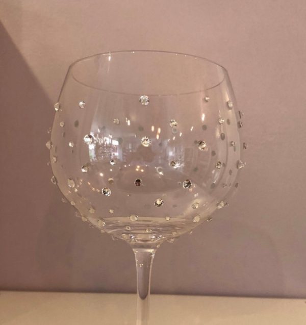 white crystal gem stone gin glass