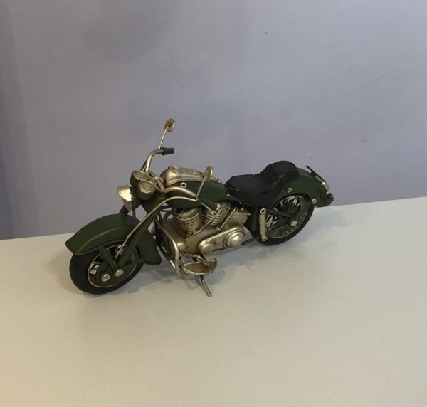 vintage green motorcycle ornament