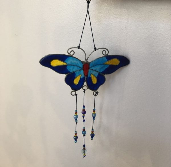 blue butterfly sun catcher