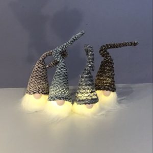 Light up hanging gonks with woolly hats