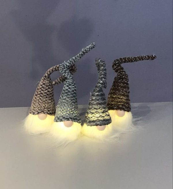 Light up hanging gonks with woolly hats
