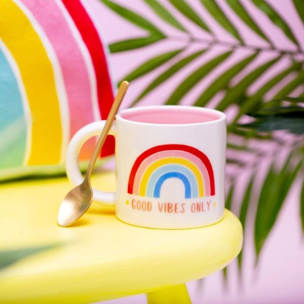 Sass and Belle chasing rainbows mug. Good vibes only