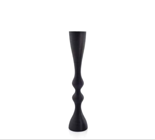 Nero candle holders pair of black aluminium candle holders