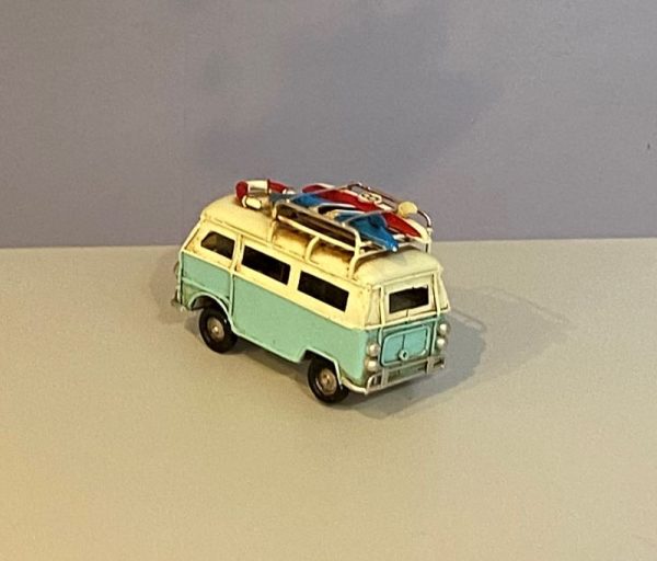 small dark blue VW camper replica ornament