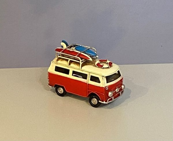 small red VW camper replica ornament