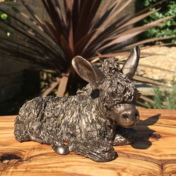 Baby donkey cold cast bronze statue by Frith