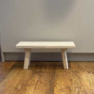 Handmade solid wood step stool with a white wash finish. Perfect to also use as a foot rest or plant stand to create an eye catching display in your home