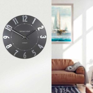 Thomas Kent Mulberry wall clock in graphite silver