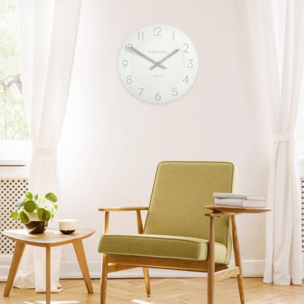 Thomas Kent town house wall clock in chalk white